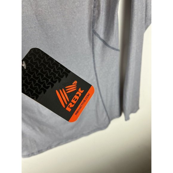 New RBX Size Medium Active Fleece 1/4 Zipper Pullover Mock Neck Long Sleeve Gray - Picture 6 of 9